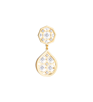 Al Qasr (Octagonal/Drop-Shaped) Diamond Earrings in 18K Yellow and White Gold