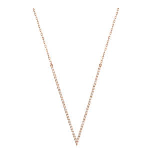 Djula Graphique Diamond Big V Necklace in 18K Gold