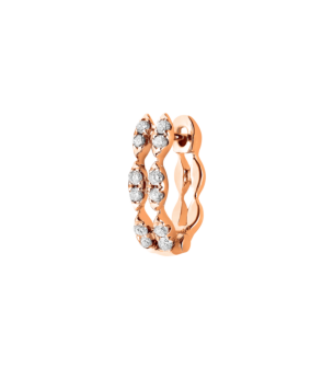 Djula Glam Rock Daimond Wave Hoop Single Earring in 18K Gold