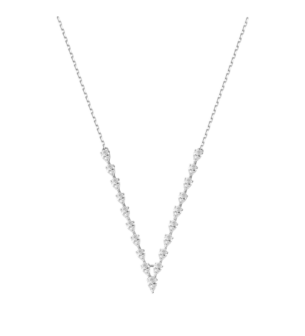 Djula Diamond V Marquise Necklace in 18K Gold