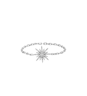 خاتم بسلسلة "سولاي" على شكل شمس مرصَّعة بالألماس من الذهب عيار 18 قيراط
