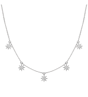 Djula Diamond Five Sun Necklace in 18K Gold