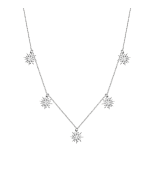 Djula Diamond Five Big Sun Necklace in 18K Gold