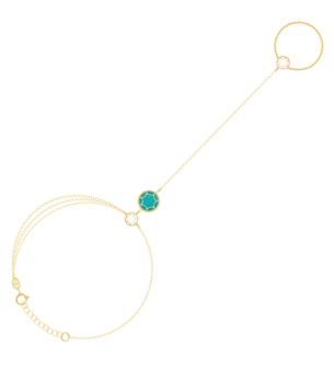 Amelia Roma Panja 18K Yellow Gold Turquoise White Coloured Mother Of Peal 