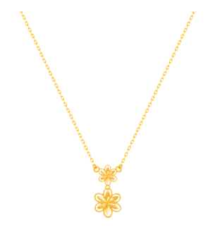 Anmol Floret Double Motif Necklace in 21K Yellow Gold 