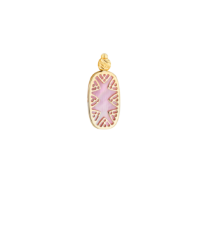 Amelia Granada Pink and White Mother Of Pearl Double Sided Earrings in 18K Yellow Gold 