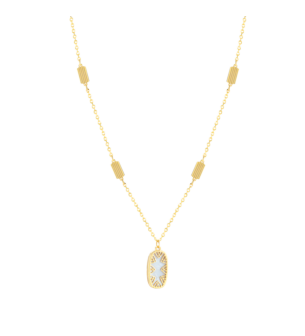 Amelia Sky Mother Of Pearl Necklace in 18K Yellow Gold 
