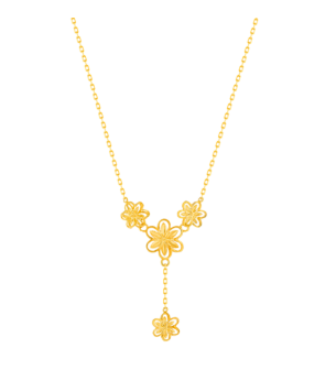 Anmol Floret Blossom Y Necklace in 21K Yellow Gold 