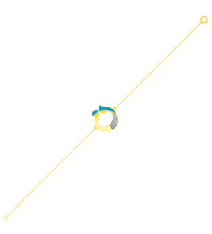 Children's Jewellery Ara Arabic Initials bracelet in 18K yellow gold features the Nun letter