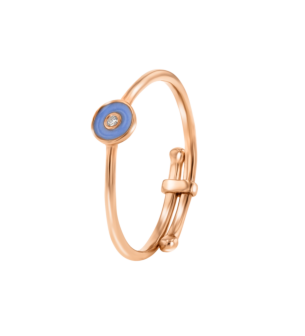 Children's Jewellery Ara Diamond Adjustable Ring With Maya Blue Enamel 