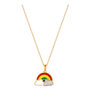 Children's Jewellery Ara Diamond Yellow Gold Rainbow Necklace
