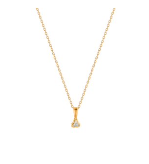 Children's Jewellery Ara Diamond Necklace Yellow Gold Earring Three Studs 