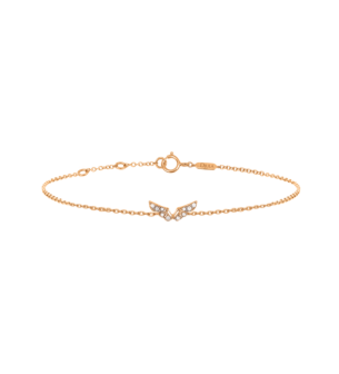Djula Diamond Angel Wings Chain Bracelet in 18k Rose Gold