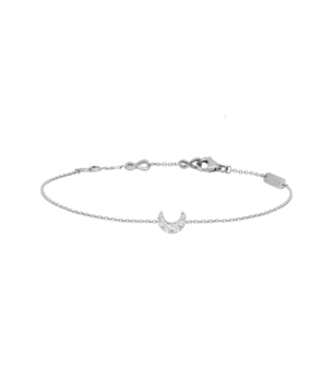 Djula Diamond Moon Chain Bracelet in 18K White Gold