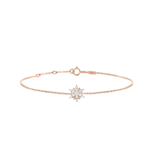  Diamond Mini Sun Chain Bracelet in 18K Rose Gold