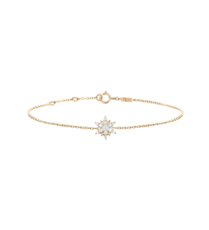 Djula  Diamond Mini Sun Chain Bracelet in 18K Yellow Gold