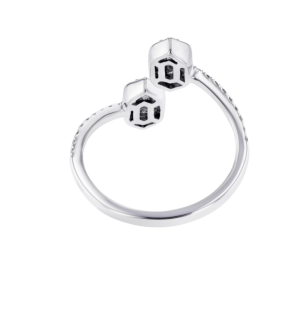 Palace Baguette Spiral Diamond Ring 18K White Gold 