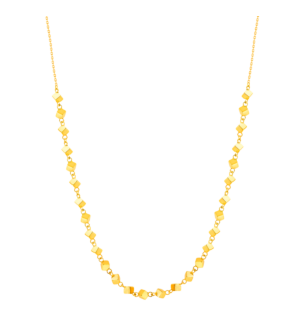 Cubes Half Beads Necklace 18K Yellow Gold 