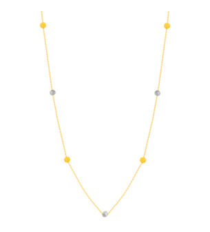 Cubes Tin Cup Necklace 18K Yellow & White Gold 