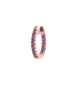  Precieuse Pink Sapphire Single Hoop Earring in 18K Gold