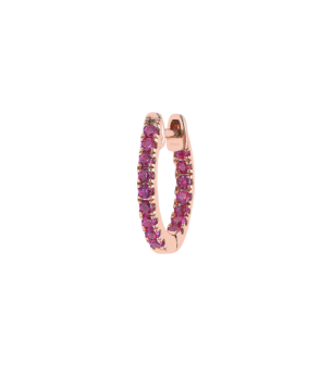 Djula Precieuse Ruby Single Hoop Earring in 18K Gold