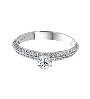 Damas Engagement Brilliant Diamond Ring 0.40 Carat 