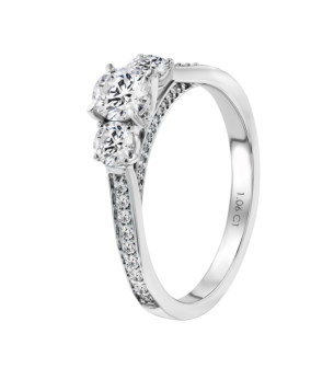 Damas Engagement Three Diamond Ring 0.50 Carat 