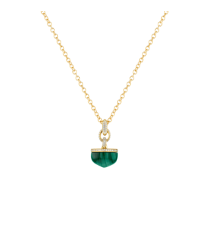 Dome Majesty Malachite Diamond Necklace