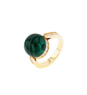 Dome Majesty Malachite Diamond Ring 