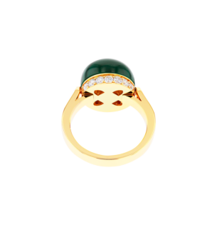 Dome Majesty Malachite Diamond Ring 