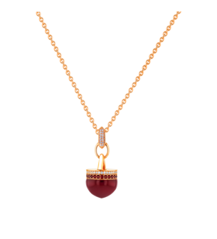 Dome Majesty Garnet and Diamond Pave Necklace 
