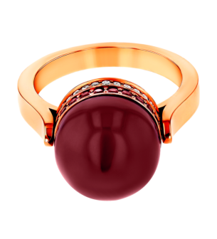 Dome Majesty  Garnet and Diamond Ring 