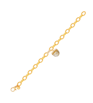 Dome Majesty Golden Rutilated Stone and Citrine Diamond Bracelet  
