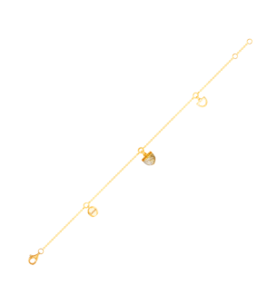 Dome Nobel Golden Rutilated Stone and Citrine Pave Bracelet  