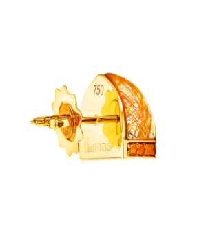 Dome Nobel Golden Rutilated Stone and Citrine Pave Stud Earrings  