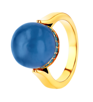Dome Nobel London Blue Topaz and Sapphire Ring