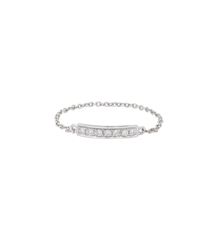 Djula  Diamond Bar Chain Ring in 18K White Gold
