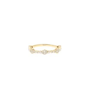 Djula Half Eternity Diamond Flower Engagement Ring in 18K Gold