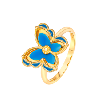 Farfasha Giardino Butterfly Ring with Blue Enamel