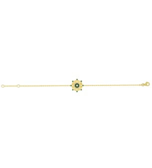 Farfasha Sunkiss Beads 18k Gold Malachite and Diamond Bracelet