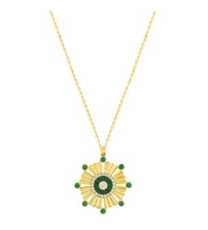 Farfasha Sunkiss Beads 18k Gold Malachite and Diamond Necklace