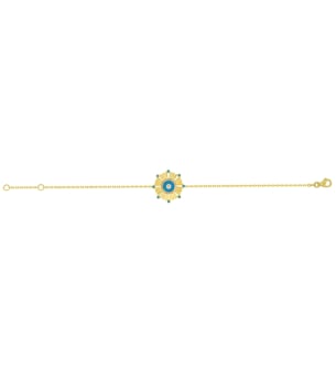 Farfasha Sunkiss Beads 18k Gold Turquoise and Diamond Bracelet