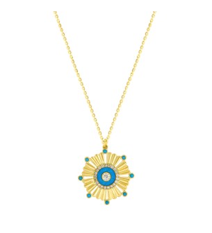 Farfasha Sunkiss Beads 18k Gold Turquoise and Diamond Necklace