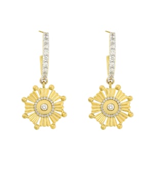 Farfasha Sunkiss Beads 18k Gold Diamond Earrings