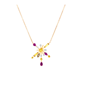 Fireworks Fountain Precious Necklace in 18K Rose Gold