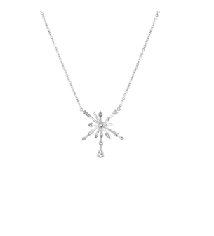 Fireworks Star Diamond Necklace in 18K White Gold