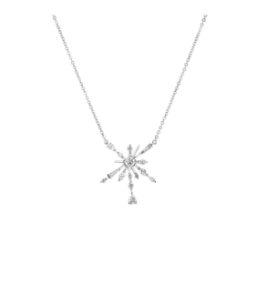 Fireworks Star Diamond Necklace in 18K White Gold
