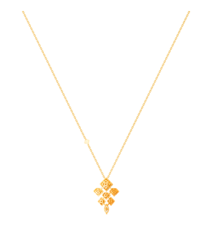 Glacial  Necklace in 18K Yellow Gold Studded  with  Diamonds
