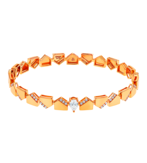 Glacial  Bangle  in 18K Rose  Gold Studded  with  Diamonds