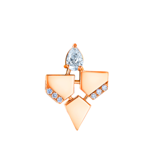 Glacial  Earring  in 18K Rose  Gold Studded  with Diamonds